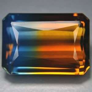 15.20ct - FLAWLESS BI-COLOR AMETRINE ORANGE BLUE  OCT GEM