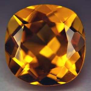 11.40ct - FLAWLESS YELLOW GOLD CITRINE CUSHION GEMSTONE