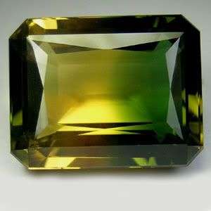 26.65cts.RAVISHING YELLOW GREEN AMETRINE OCTAGON GEM