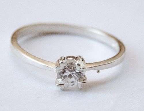 Stunning Solitaire CZ 925 Silver Stamped Ring