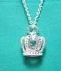 GORGEOUS 925 Sterling SILVER CROWN Necklace Pendant With CZ