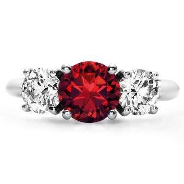 Genuine Natural Garnet Dinner Ring in Solid 925 Sterling Silver