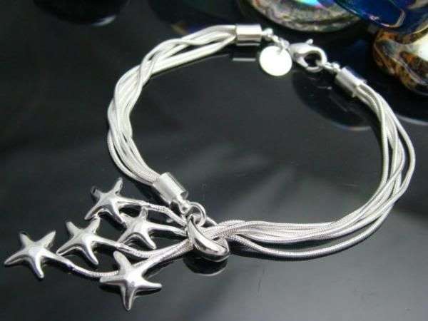 Stunning Sterling Silver 5 Star bracelet