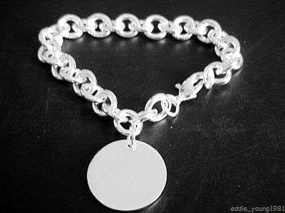 Sterling silver egg tag bracelet