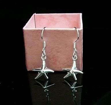 STUNNING 925 Sterling Silver STARFISH Earrings