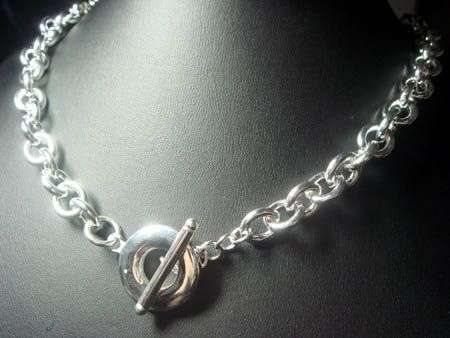Stunning 925 Sterling Silver Toggle Clasp Necklace