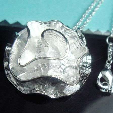 Stunning Sterling Silver Rose Necklace