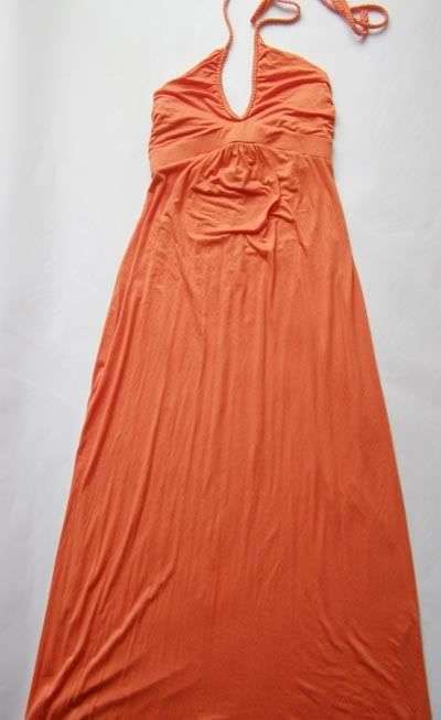 STUNNING ORANGE HALTERNECK MAXI_DRESS!!