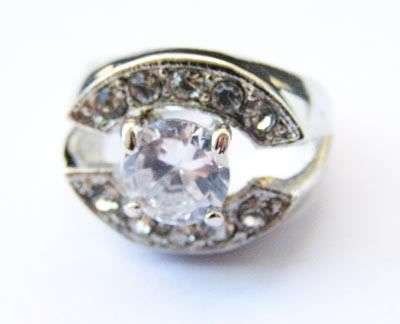 BLING Designer 18k wgp Sim Diamond ring