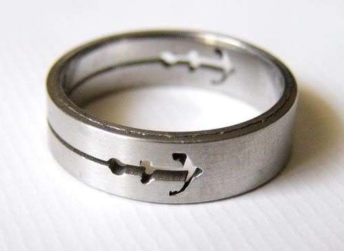 SOLID STAINLESS STEEL BAND RING! ANCHOR
