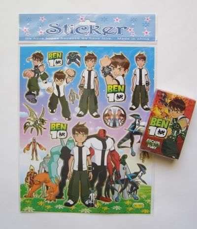 BEN 10 STICKERS AND PLAYING CARDS!!