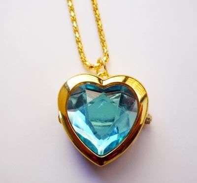 AMAZING JEWEL COLOURED HEART WATCH PENDANT! LIMITED STOCK!