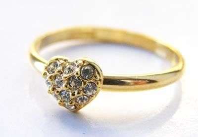Stunning 18kgp CZ STAMPED heart ring