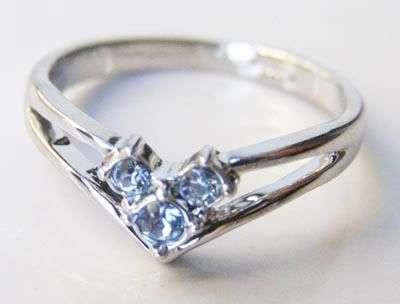 18kgp Aquamarine stamped ring