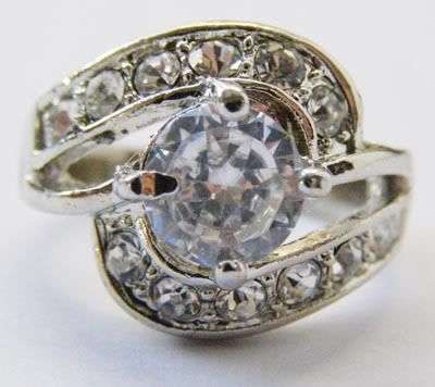 Stunning designer CZ 18kwgp ring