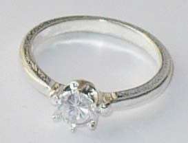 Solitaire CZ 925 silver ring size 7