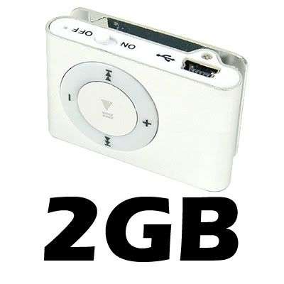 Silver MP3 Player 2GB with Clip & Earphones!