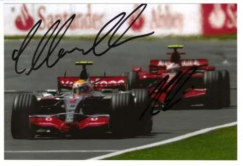 LEWIS HAMILTON & KIMI RAIKKONEN SIGNED PHOTO - COA