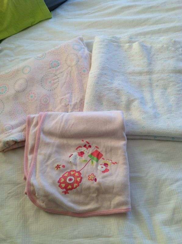 Baby girl set of 3 wrap blankets by woolies