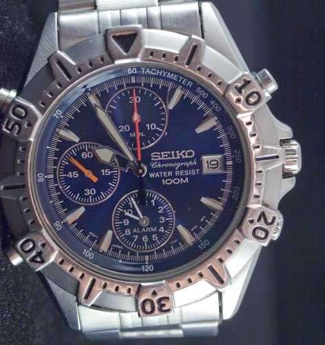Seiko Chronograph with stop watch and alarm features