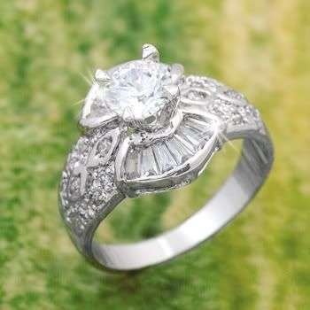 R164 Gorgeous Round Cut Simulated Diamond Engagement Wedding Ring Size 6 1/2