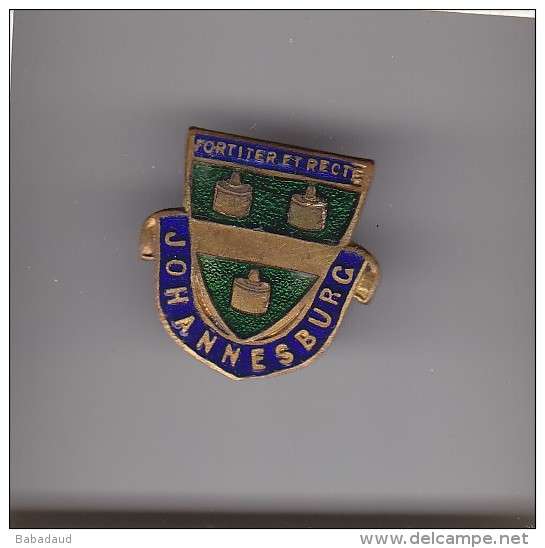 SOUTH AFRICA, JOHANNESBURG lapel badge - button hole fitting
