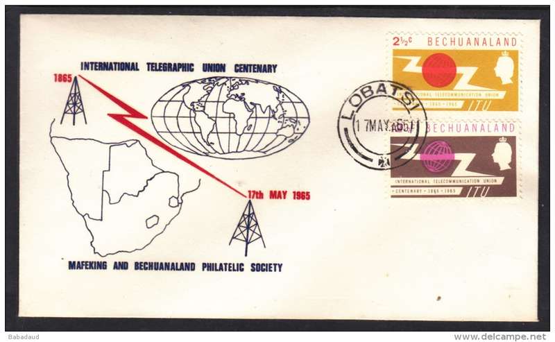 Bechuanaland :Elizabeth II, 1965 itu 1st Day Cover, LOBATSI c.d.s, unadressed