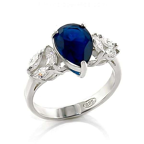 1 CT 925 Blue Sapphire Simulant Ring