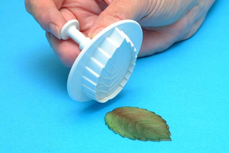 PME XXL VEINED ROSE LEAF Plastic Icing CutOut Plunger Cutter Sugarcraft Cake Dec