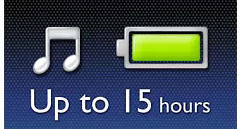 Enjoy up to 15-hour music playback