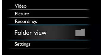 Folder view to organize and view media files like on your PC