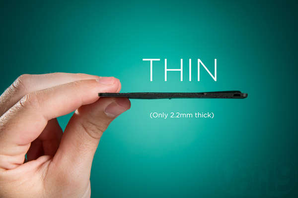 The Card Sharp is as thin as two credit cards.