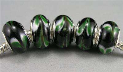 5pcs Silver Muran Glass Beads charm Fit Pandora
