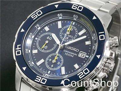 Seiko Chronograph 100M Watch SND799P1 | Blue Dial | NEW