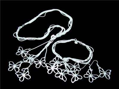 .925 STERLING SILVER BUTTERFLY NECKLACE & BRACELET SET