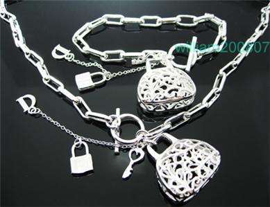 STUNNING SILVER NECKLACE & BRACELET SET
