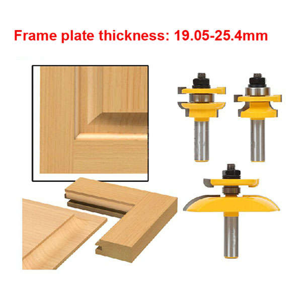3pcs Tungsten Carbide 1/2 Inch Router Bits Set Wood Milling Cutter