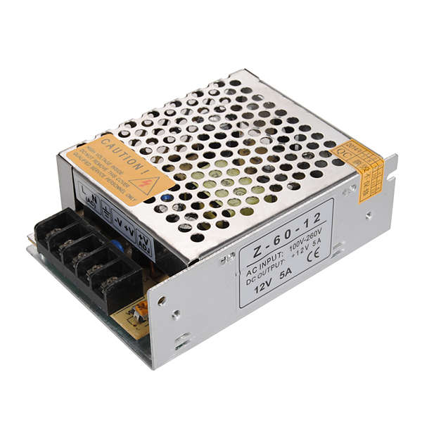 110V 220V to 12V 5A 60W Led Light Strip Switch Power Supply Transformer Driver