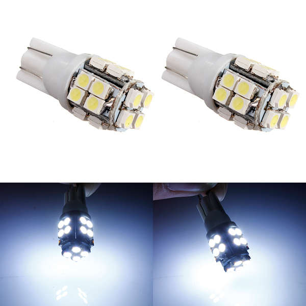 2 x T10 W5W 2825 Car White 20 SMD LED Side Wedge Light Bulbs