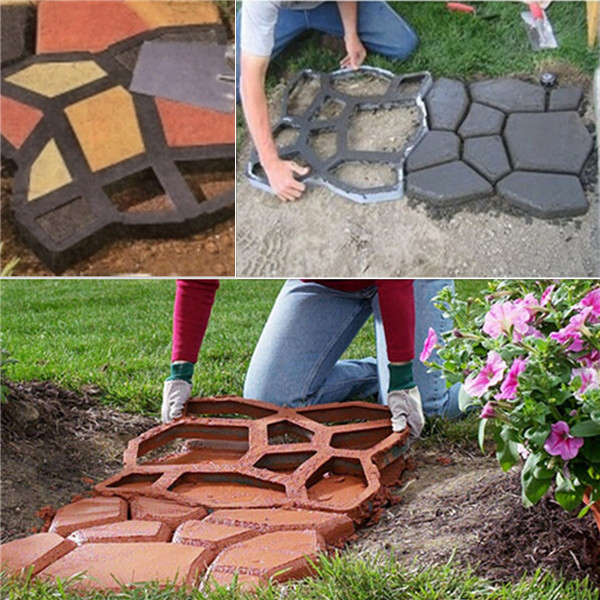 42cm DIY Plastic Path Maker Mold Manually Paving Cement Brick Stone Road Auxiliary Tools