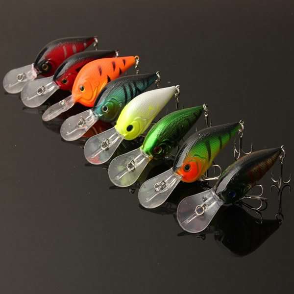 8pcs 11.5cm Plastic Fishing Lures Bass CrankBait with Hook Fishing Tackle