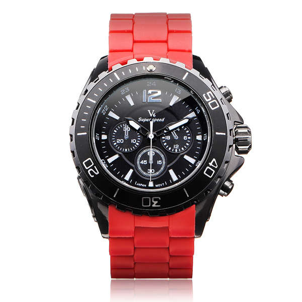 V6 V0202 Super Speed Sport Big 3 Dial Men Quartz Wrist Watch