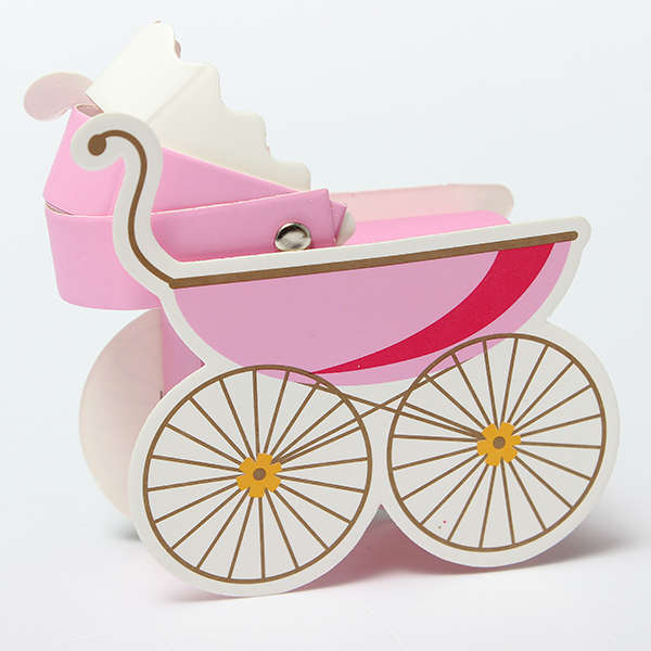 10Pcs Baby Stroller Shape Gift Box Wedding Baby Shower Party Favor Decoration Gift Boxes
