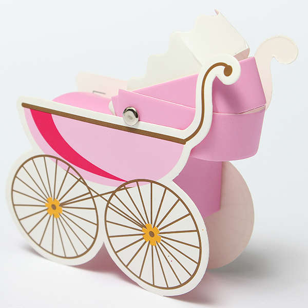 10Pcs Baby Stroller Shape Gift Box Wedding Baby Shower Party Favor Decoration Gift Boxes