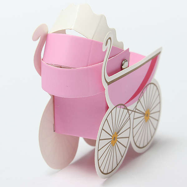 10Pcs Baby Stroller Shape Gift Box Wedding Baby Shower Party Favor Decoration Gift Boxes