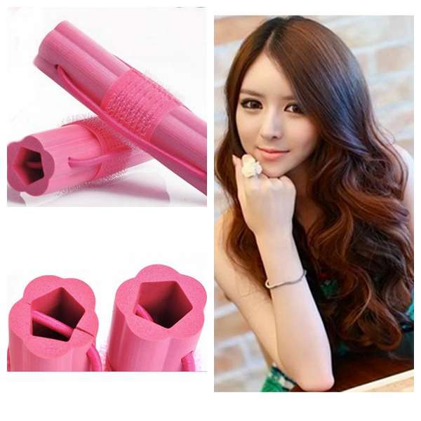 6 Pcs DILAN Sponge Hair Curler Roller Stick Flower Shape