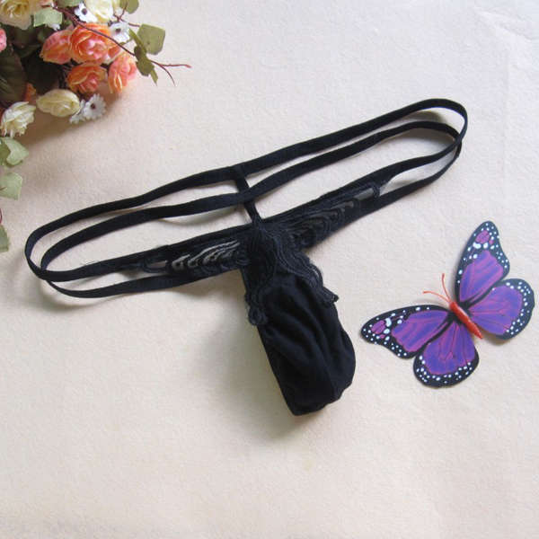 Male Sexy Bandage Low Waist Print Thong
