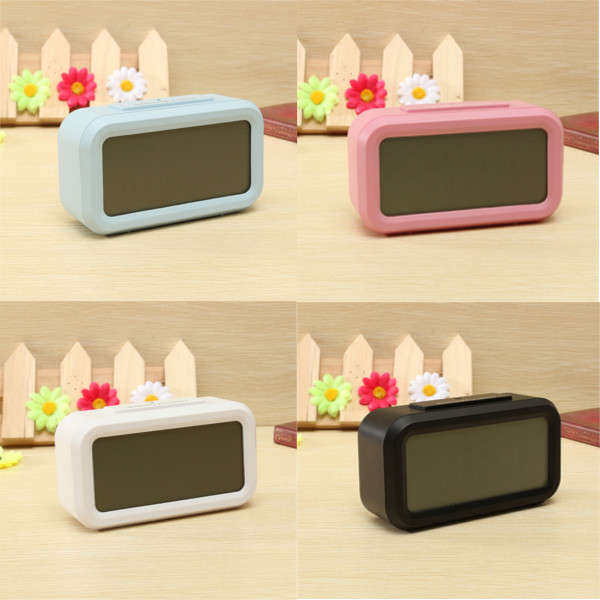 Light-sensitive Digital LCD Snooze Alarm Clock White LED Backlight