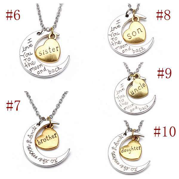 Family Member Engraved Letter Necklace