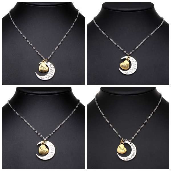 Family Member Engraved Letter Necklace